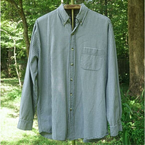 Vintage 90s Aeropostale Men’s Blue Plaid Button Up Shirt - Picture 2 of 6
